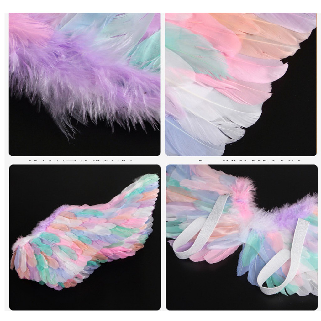 Multi Reliable Angel Costume Baby Girl Rainbow Wings Feather Unicorn Kids Birthday Cosplay Party Pho Purpose Must - Image 2