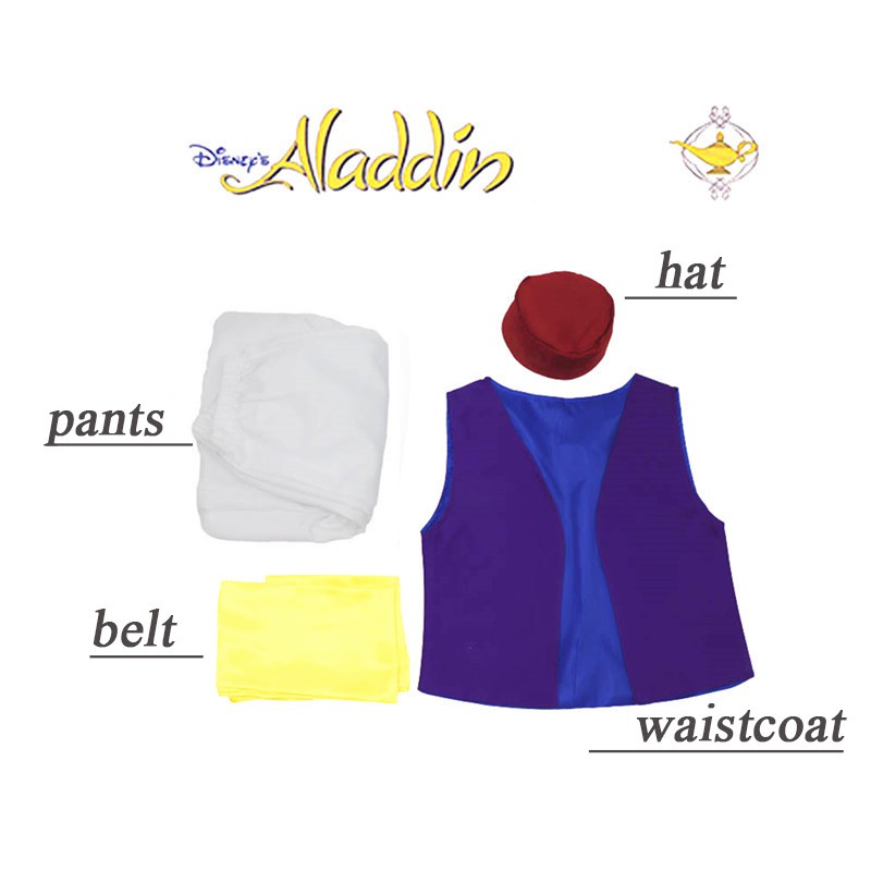 Durable Multi Halloween Adult man Party Costumes Movie Aladdin Costume Cosplay Prince Outfit Adam Arab Fancy Dress Es... - Image 4