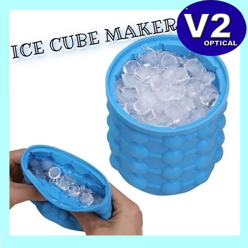 Magic Ice Cube Maker Genie  Silicone Rubber Tray Molds Saving Ice Bucket Bottle Space Saving Cooler Holders