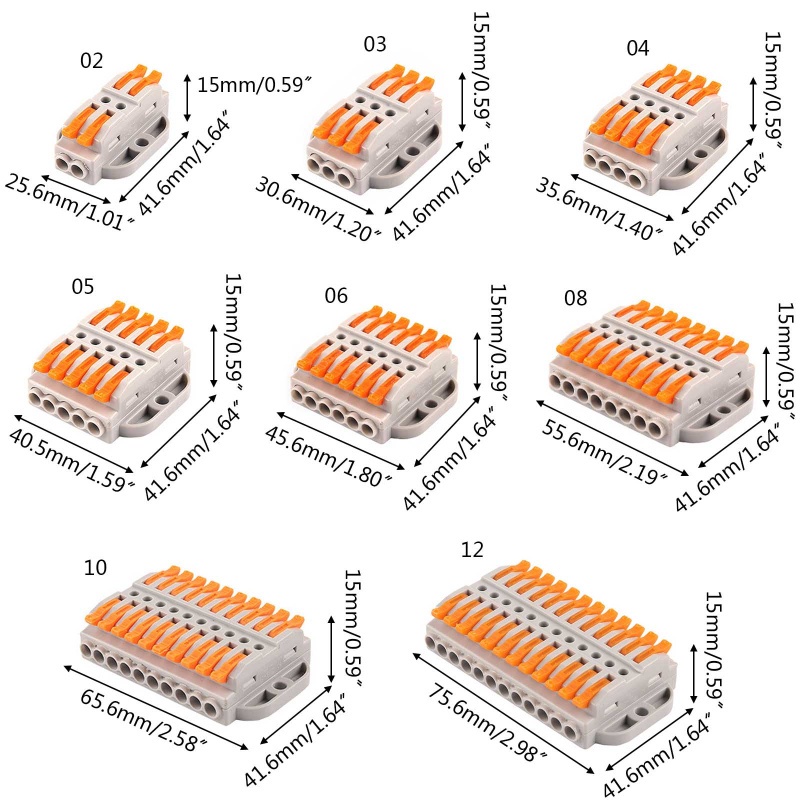  For AWG28-12 Electrical Connectors Wire Block Clamp Terminal Cable Reusable Mini Quick Home Wire Terminal Connector