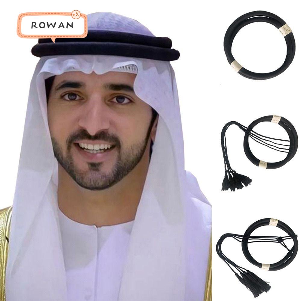 ROWAN 1Pcs Headwear Rope, Man Saudi Arabic Dubai Desert Accessories Headrope, Islamic Clothing Muslim Black Egal Shemagh Shawl for Adults Kids