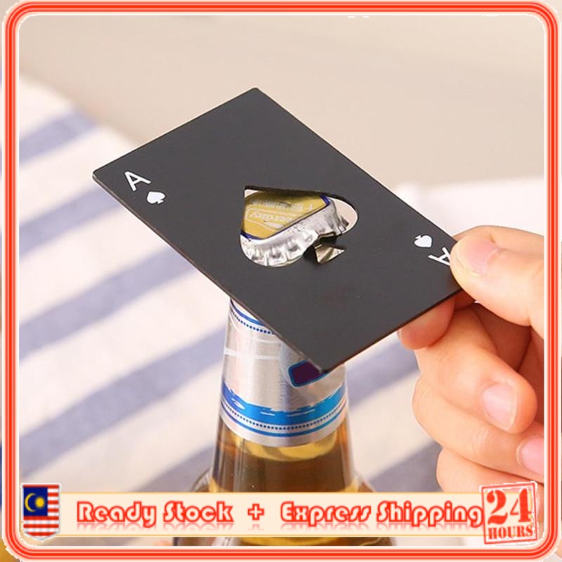 MILANDO Creative Bottle Opener Poker Wine Bottle Opener Soda Cap Stainless Steel 开瓶器 (Type 6)