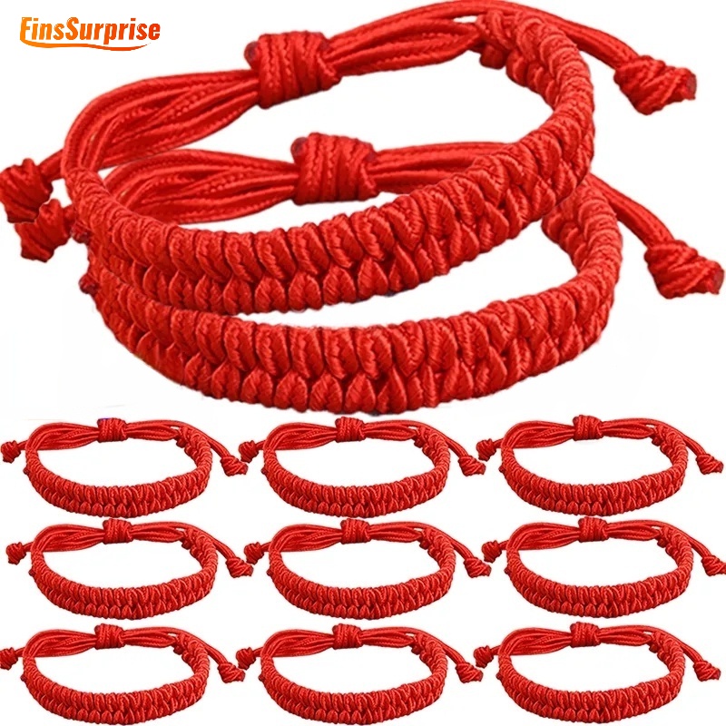 Minimalist Style Phoenix Tail Knot Couple Bangles/ Trendy Handwoven Adjustable Lucky Thread Red Rope Bracelet