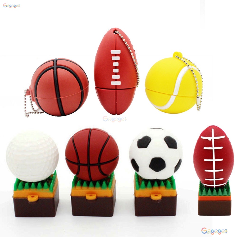 Cartoon Ball Usb Flash Drive2.0 Football Pen Drive 1TB 2TB Basketball Memory Stick Rugby Pendrive Tennis U Disk 64GB 32GB 16GB 8GB 1GB