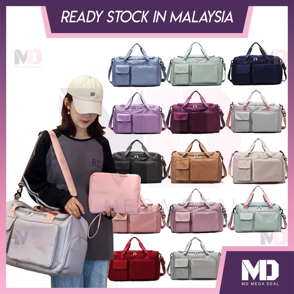 《Mega Deal》Korean Style Women Travel Bag Multi Compartment Beg Balik Kampung Beg Baju Duffel Bag Pakaian Luggage Bag