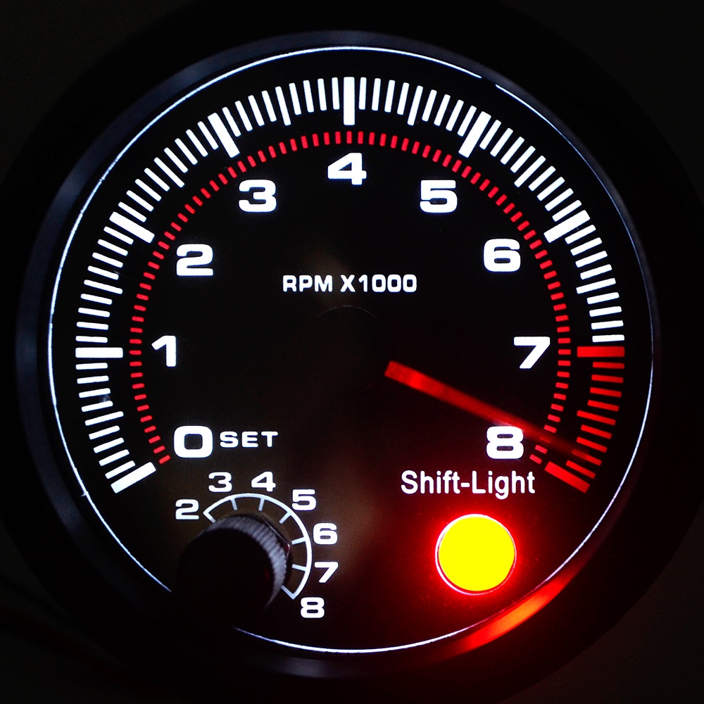 Essential Reliable New 3.75" 95mm Tachometer RPM Gauge White Led Internal Shift Light Black Case Fit 1 8 Cylinders - Image 4