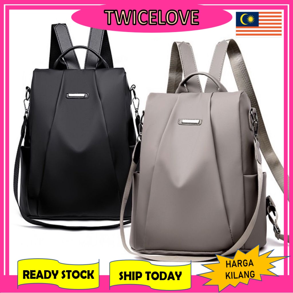 READY STOCK⭐ TWICELOVE MS Safety Korean Fashion Anti Theft Backpack School Shoulder Handbag Bags Travel Beg