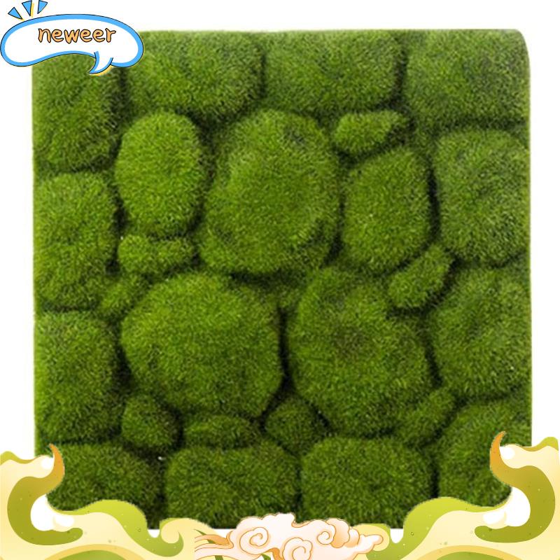 Durable Must Grass Mat Stone Shape Indoor Green Artificial Lawns Turf Carpets Fake Sod Moss Home Hotel Wall Balcony D...