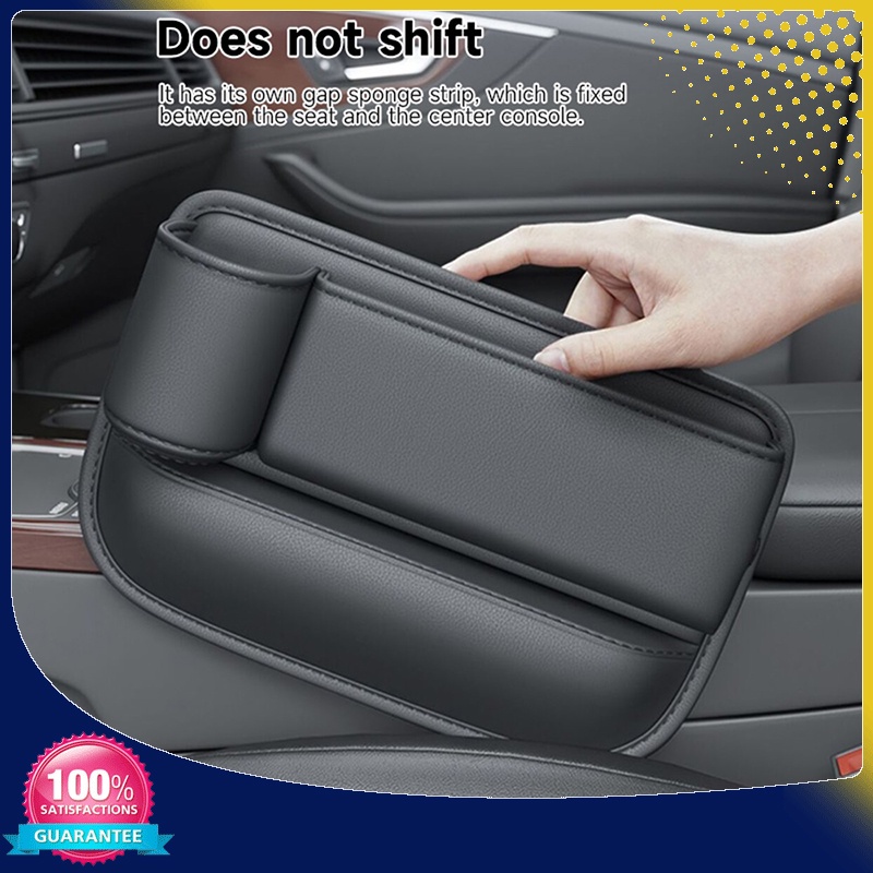 Fashion Trendy Car Seat Gap Storage Bag PU Leather Side Filler Box Bottle Holder Style Travel - Image 3