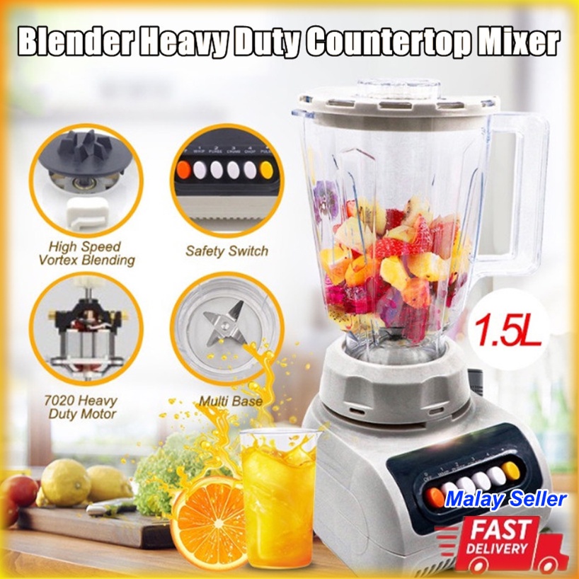 2 In 1 Blender Heavy Duty Countertop Mixer 1.5L Household Multifunctional Fruits Juicer Extractor Machine Food Processor Kitchen Appliances