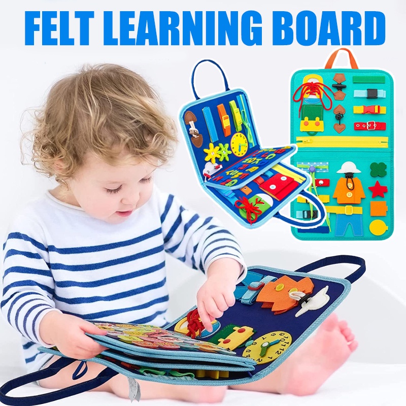 Baby Busy Board Sensory Toys Toddler Early Education Puzzle Toy Develop Basic Skill Montessori Training Preschool Learning Activities Toy Gift