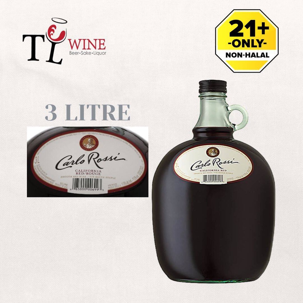 Carlo Rossi California 3L red wine (100% ORIGINAL Duty paid) (Product of America)