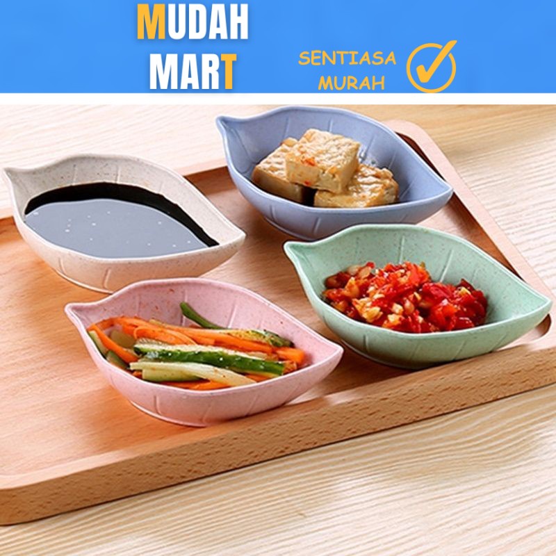 M4006 Eco-friendly Wheat Straw Leaf dish /cawan bawang 蒜米葱头碟子Small Snack Vinegar Dish / Kitche Sauce Container Bowl