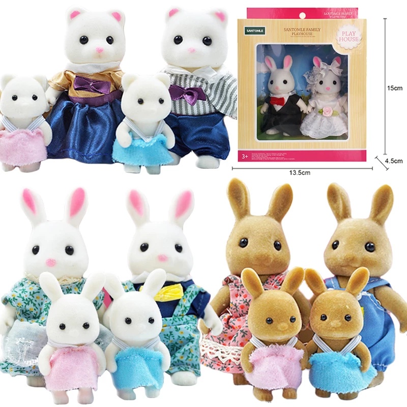 Purpose Reliable Simulation Forest Rabbit Family Doll Plush Toys Dollhouse Figures DIY Playset PlayHouse Kids Girl Bi... - Image 5