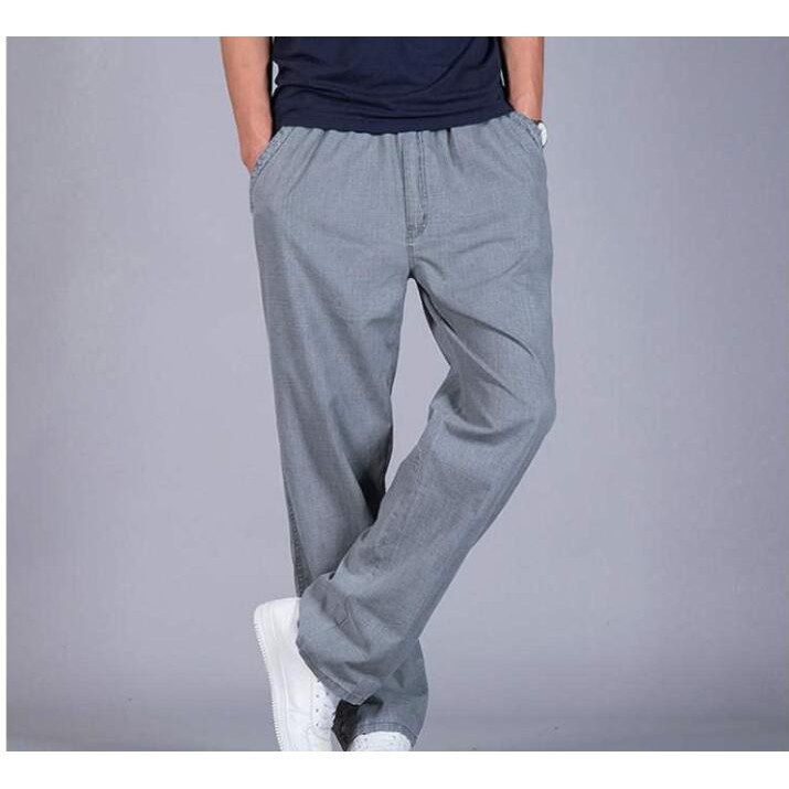 Premium Purpose Chinese men's trousers loose flax wide-legged pants summer big yards men tide fatty cotton linen slac... - Image 3