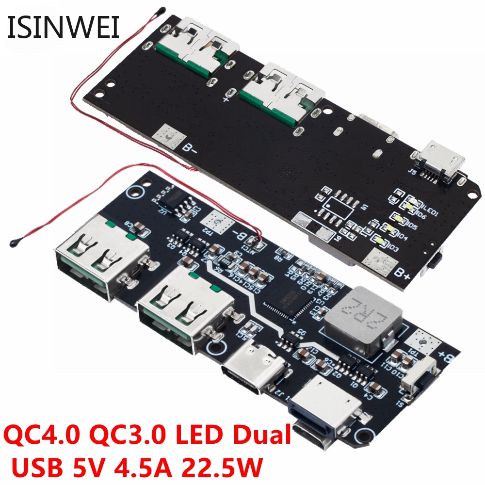 Quality Purpose QC4.0 QC3.0 LED Dual USB 5V 4.5A 22.5W Micro/Type-C Mobile Power Bank 18650 Charging Module Temperatu... - Image 4