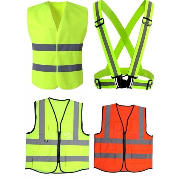 (Green / Orange) Reflective Safety Vest Jacket / Adjustable Reflective Gear Waist Belt Stripe