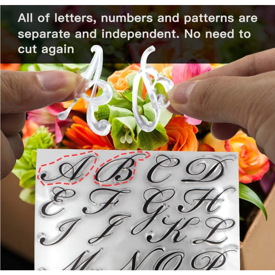 Duty Hardware Alphabet Letter Number Silicone Clear Seal Stamp DIY Fondant Embossing Brush Cake Cookie Biscuit Decora... - Image 2