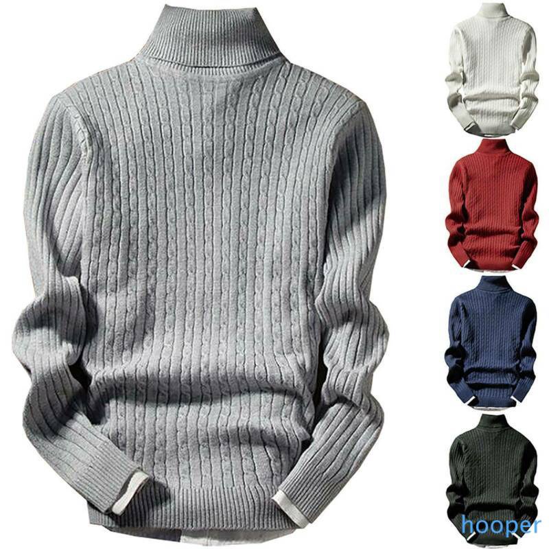 Must Multi Long Sleeve Sweater Men Turtle Neck Jumper Winter Warm Knitted Casual Plain Pullover Reliable - Image 4
