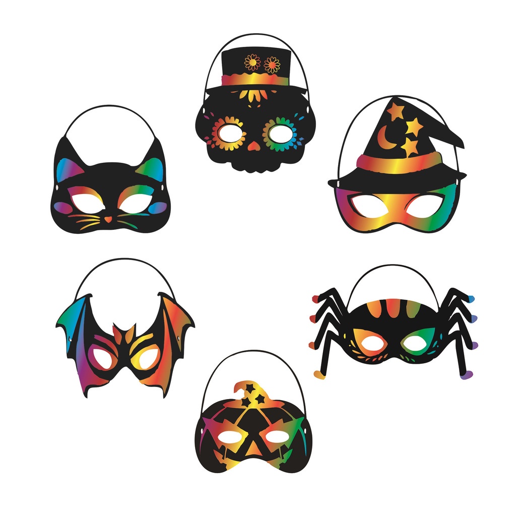 Quality Purpose Halloween Scratch Painting Animal Mask Children Birthday Party Ball DIY Classroom Decoration Props - Image 4
