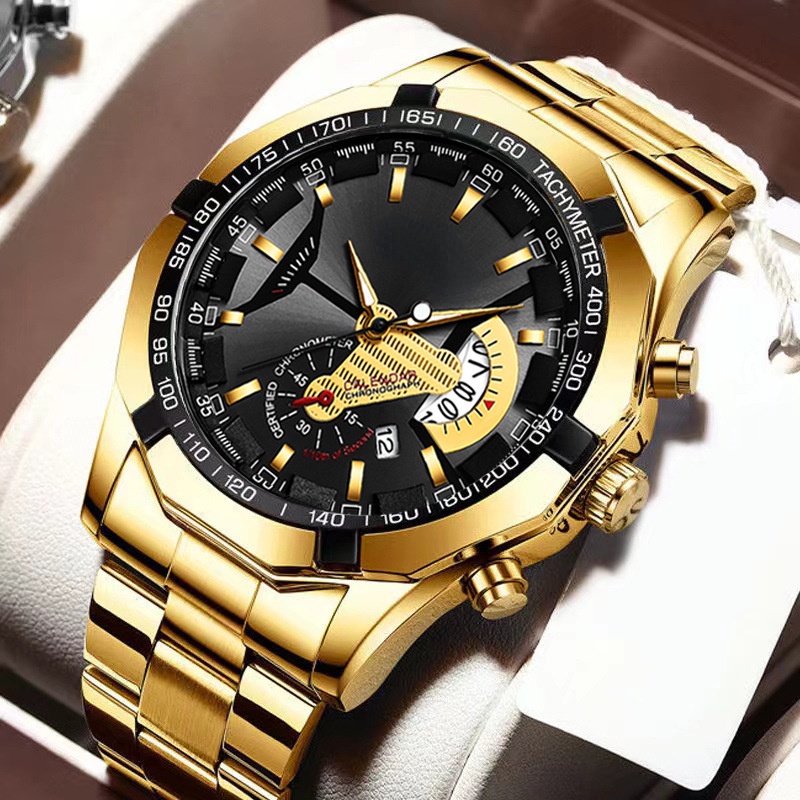 Men's Life Waterproof Quartz Watch Luxury Stainless Steel Strap Watches Luminous Sport Watches