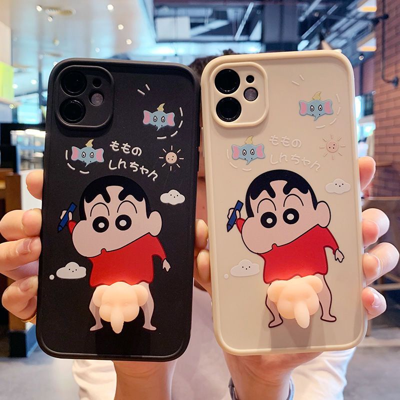 Essential Durable Crayon Shin chan toy cartoon phone case couple funny casing iPhone 11 14 Pro Max Plus 13 Mini Proma... - Image 2