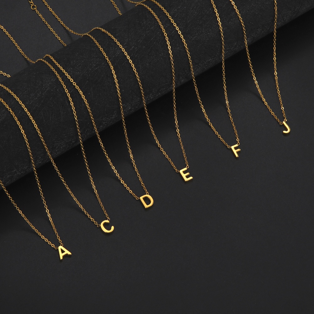 Minimalist Gold 26 Letter Necklaces for Women Alphabet Necklace Birthday Gift Jewelry Accessories
