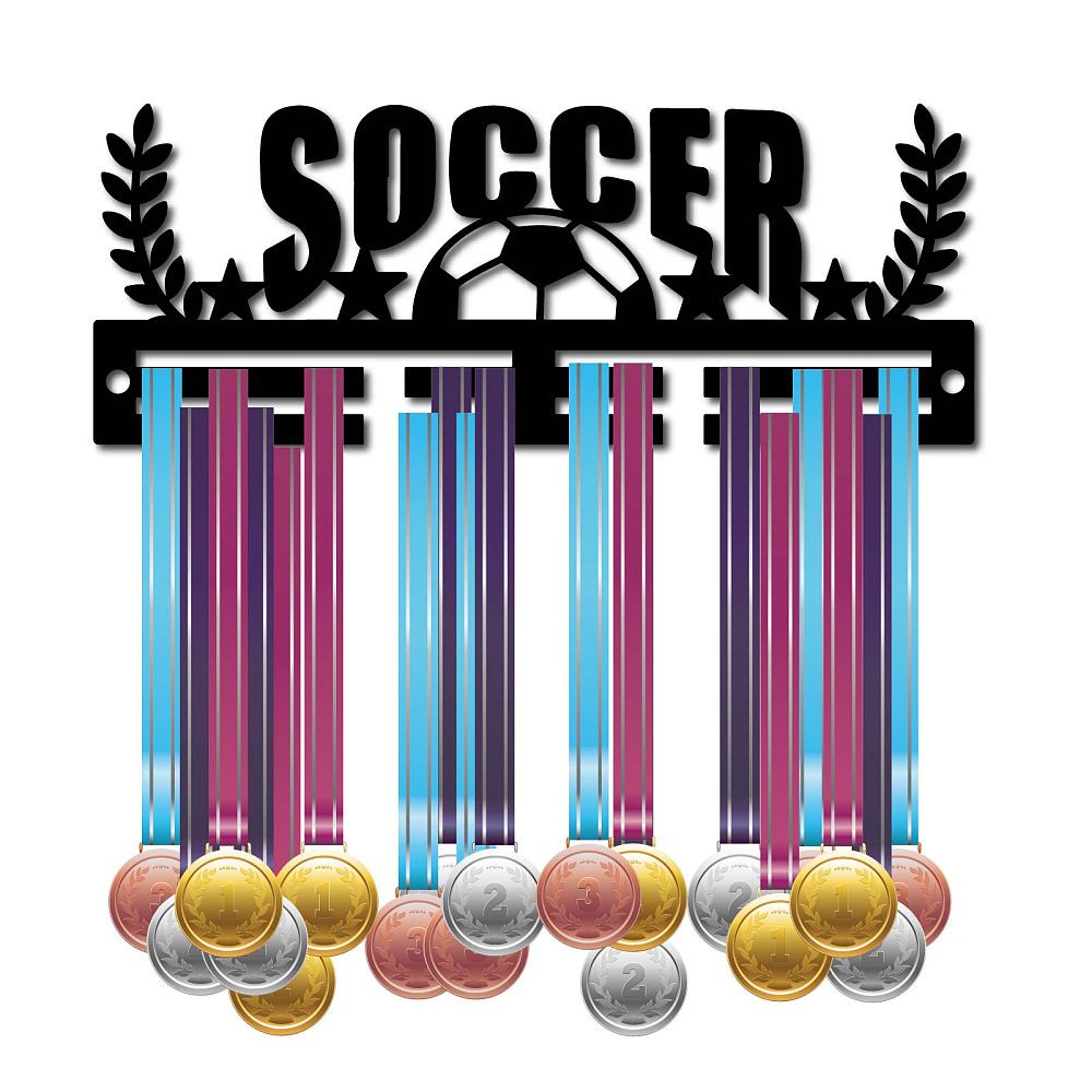 Must Versatile 1Set Acrylic Medal Holder Soccer Hanger Display Stand Wall Mount Hanging Home Badge 2 Lines Athletes Ta - Image 3