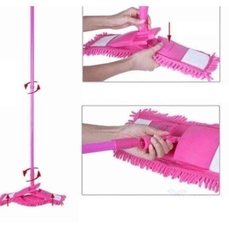 , Wet and Dry Cleaning Flat Microfiber/Cleaning Mop with extended Long Handle Dry Mop KK_ONLINESHO