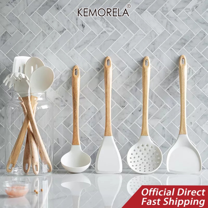 Prep Bakeware KEMORELA Beech handle silicone spatula kitchen utensils eight-piece set frying shovel non-stick pan hou... - Image 5