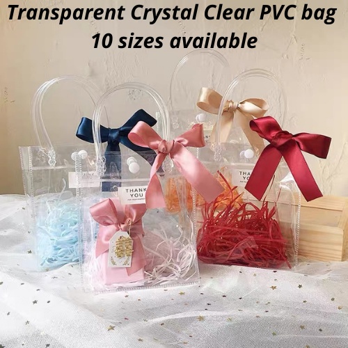 【Ready Stock】Clear Transparent PVC Plastic Shoulder Handbag/Gift Bag/Tote Bag