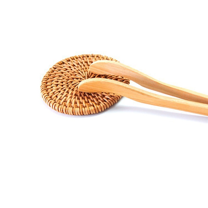 Must Premium 2PCS/Set 18cm Bamboo Toast Tongs Anti Heat Wooden Tea Clip Reusable Bend Anti-Slip Design Straight Teawa...