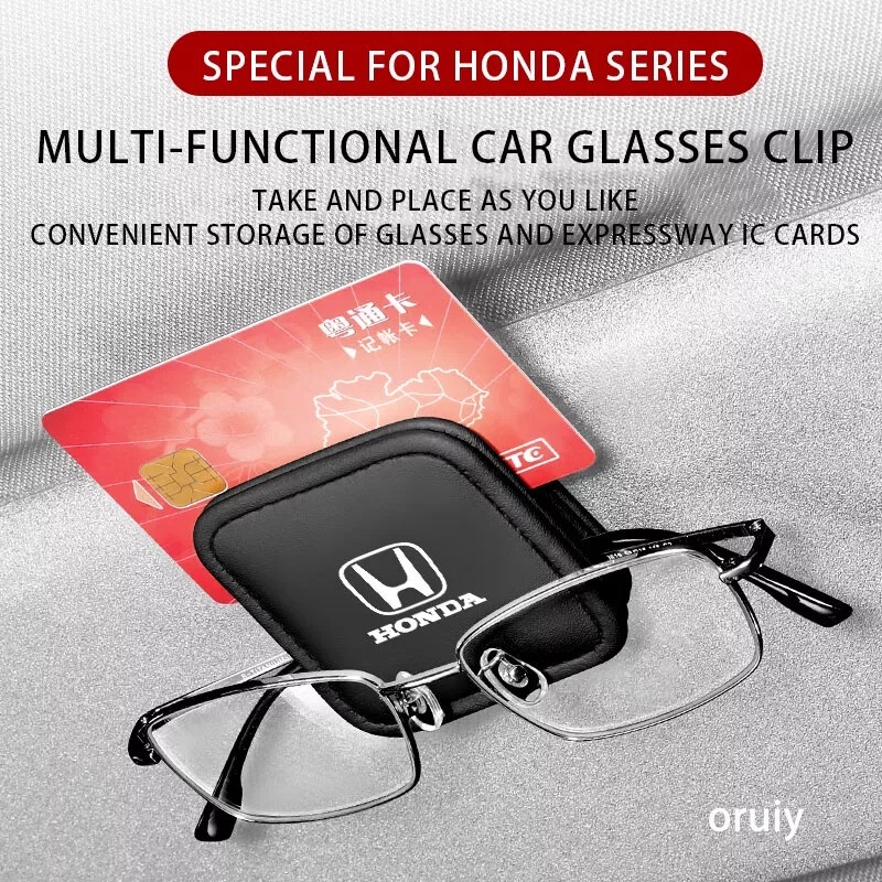 【Honda】Car glasses clip leather IC card storage clip Odyssey CR-V ACCORD CIVIC HRV City Civic Jazz BRV FC FD Accord HRV Odyssey CRV