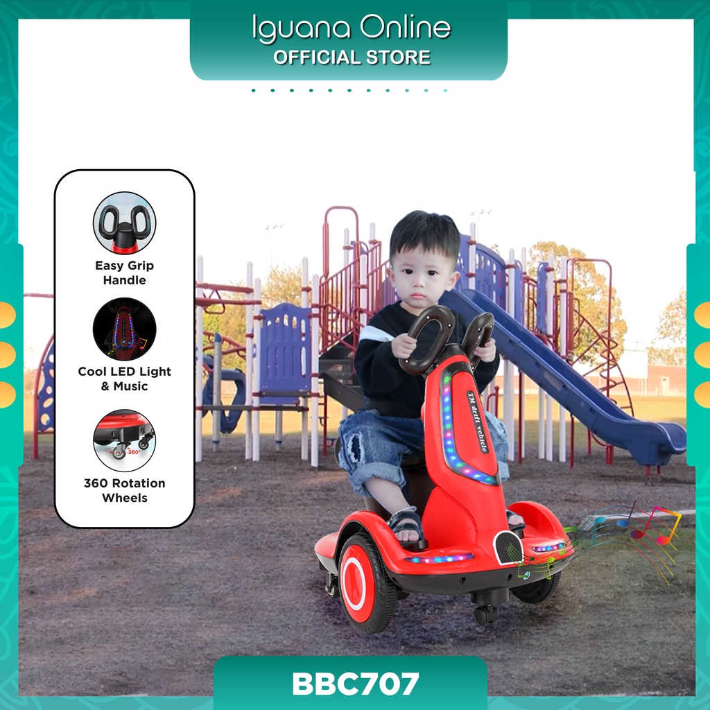 Iguana BBC707 New Trend 360 Rotate Balance Car Electric Battery Motor Bike 4 Wheels Skates For 1-7 Years Old