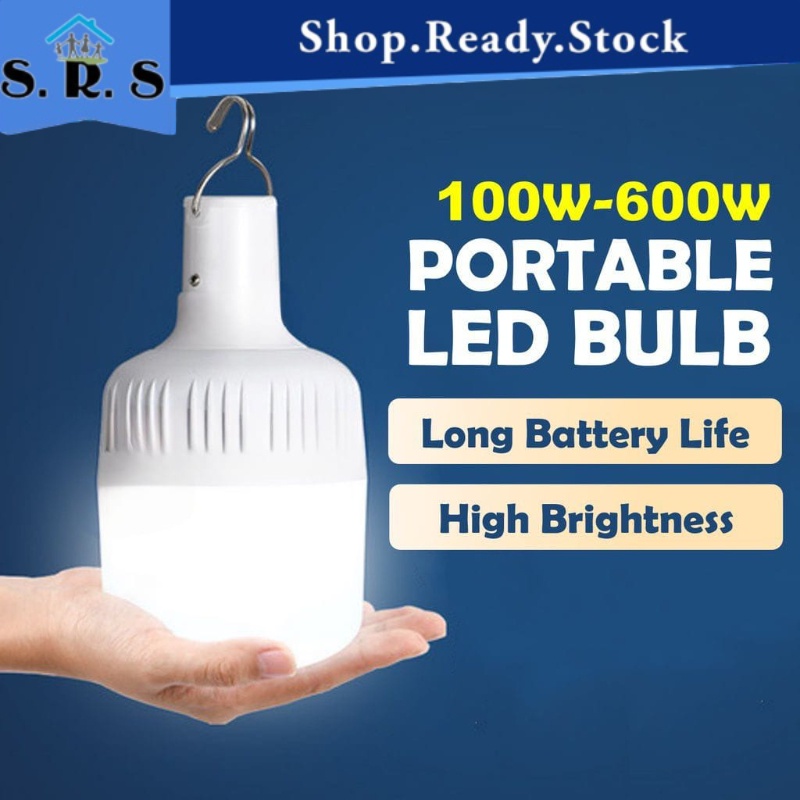 SRS_ Unlimited Rechargeable LED Light Bulb USB Portable Lamp for Emergency, Camping, Night Market Lampu Malam Kecemasan