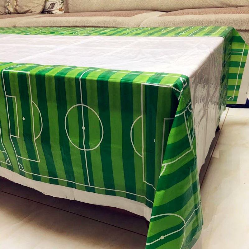 1PCS Green Football Soccer Theme Happy Birthday Party Decoration Kids Supplies Soccer Ball TableCloth Covers