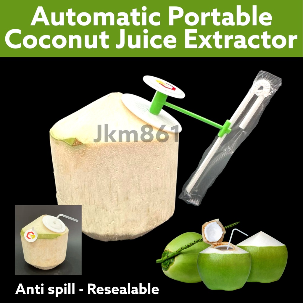 10 sets Coconut Juice Extractor with Straw reusable portable sanitary Buco Buko Juice bar drinks