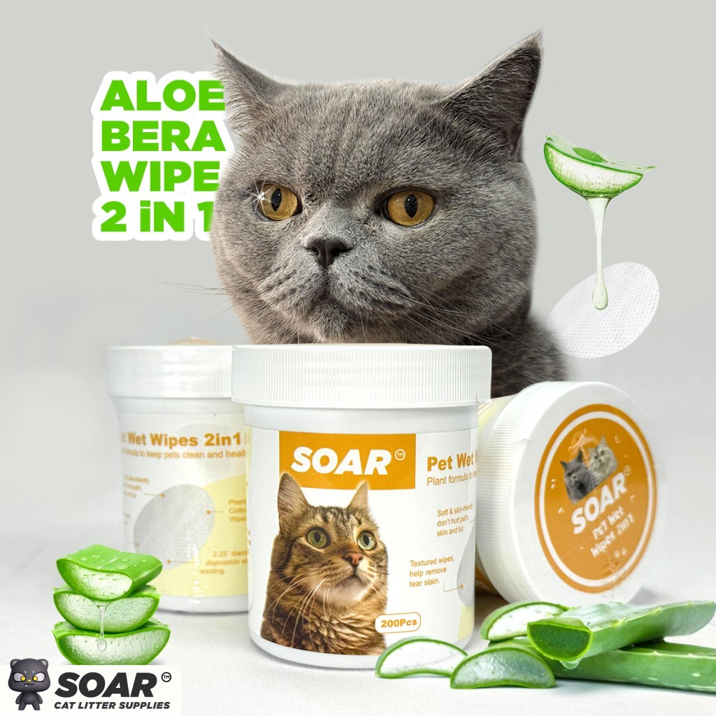 SOAR Pet Wet Wipes Eye & Ear Tisu Basah Kucing Grooming Tear Stain Remover Cleaning Wipes湿纸巾