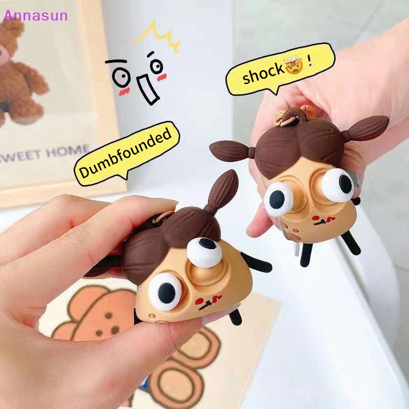 Annasun Potato Kid Series Key Chain Cartoon Funny Big Eyed Sausage Mouth Doll Pendant Key Ring Backpack Ch Car Bag Decor MY