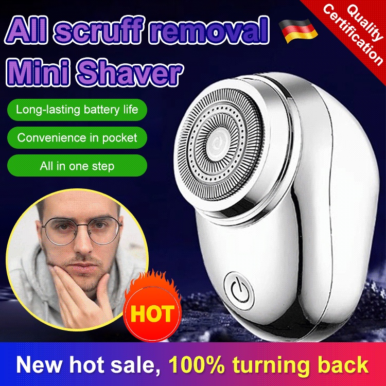 【Big Sale】🛒Men's Electric Shaver Mini Electric Razor for Men Mini Portable Shaver Pocket Size Wet and Dry Mens Razor USB Rechargeable Shaver Charging Easy One-Button Use Suitable for Home Car Travel