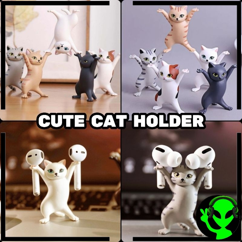 【 】AirPod 2 3 Pro inPods 12 i12s Earphone Holder Protection Ear Hook for Airpod Cute Cat Stand