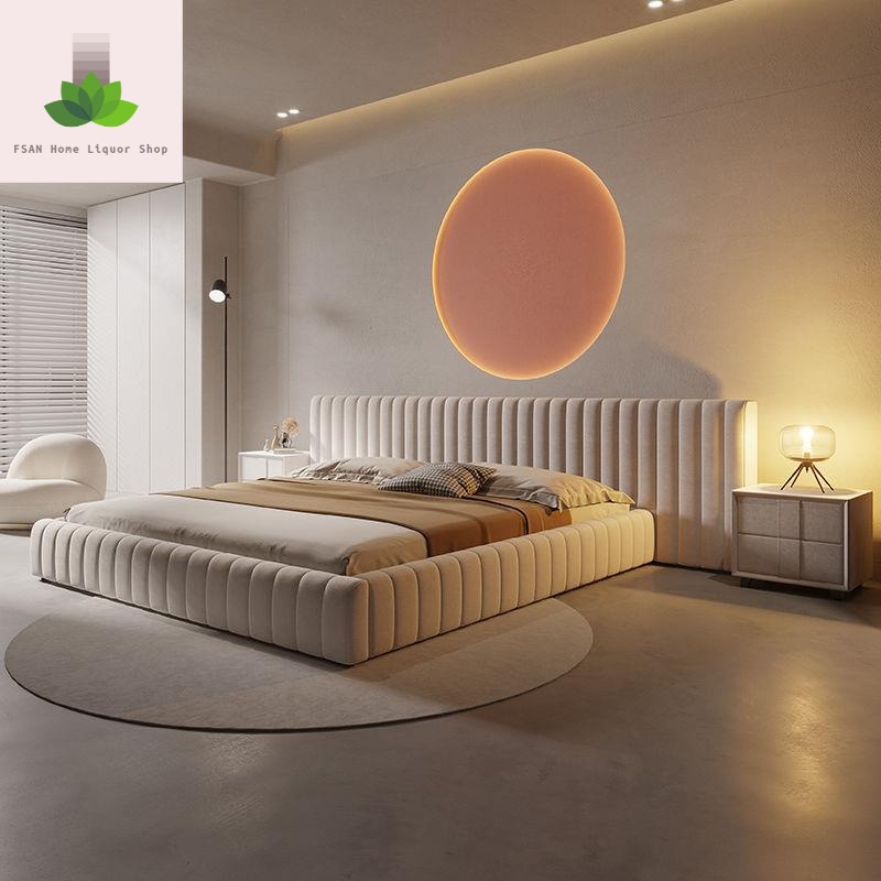 New Nordic technology fabric bed light luxury net red wabi-sabi wind bed modern minimalist master bedroom double indus