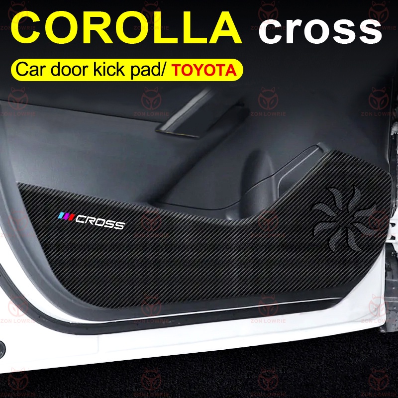 Have Quality TOYOTA CROSS 2019-2022 door anti-kick sticker carbon fiber leather cloth COROLLA CC protection co-pilot ... - Image 3