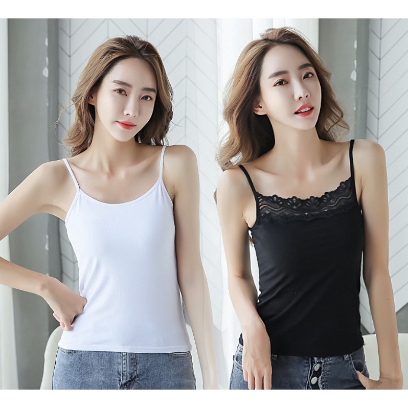 Camisole Women's Bottoming Outer Wear Sleeveless Tops All-Match Sexy Modal Black White Sling Female Students Inner