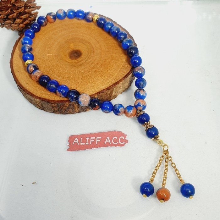 LAZULI LAYER STONE TASBIH 33 PIECES 8 MM 1000% ORIGINAL NATULAR