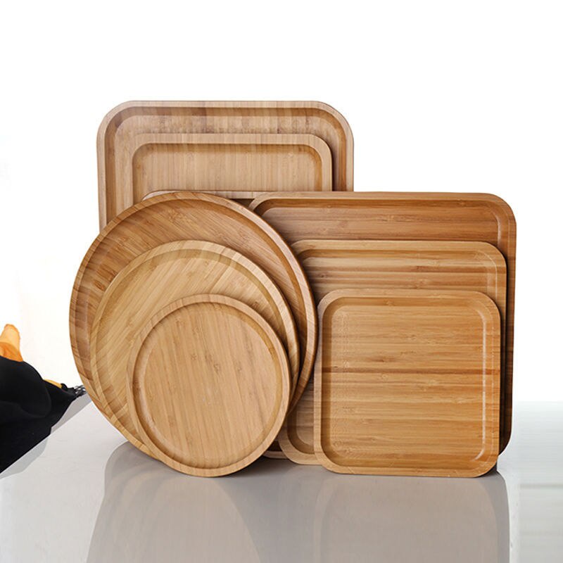 Bamboo Tray with Handle Wooden Serving Tray Makanan Tea Tray Buffet Wooden Tray Kuih Talam Dulang Kayu Bamboo Tray