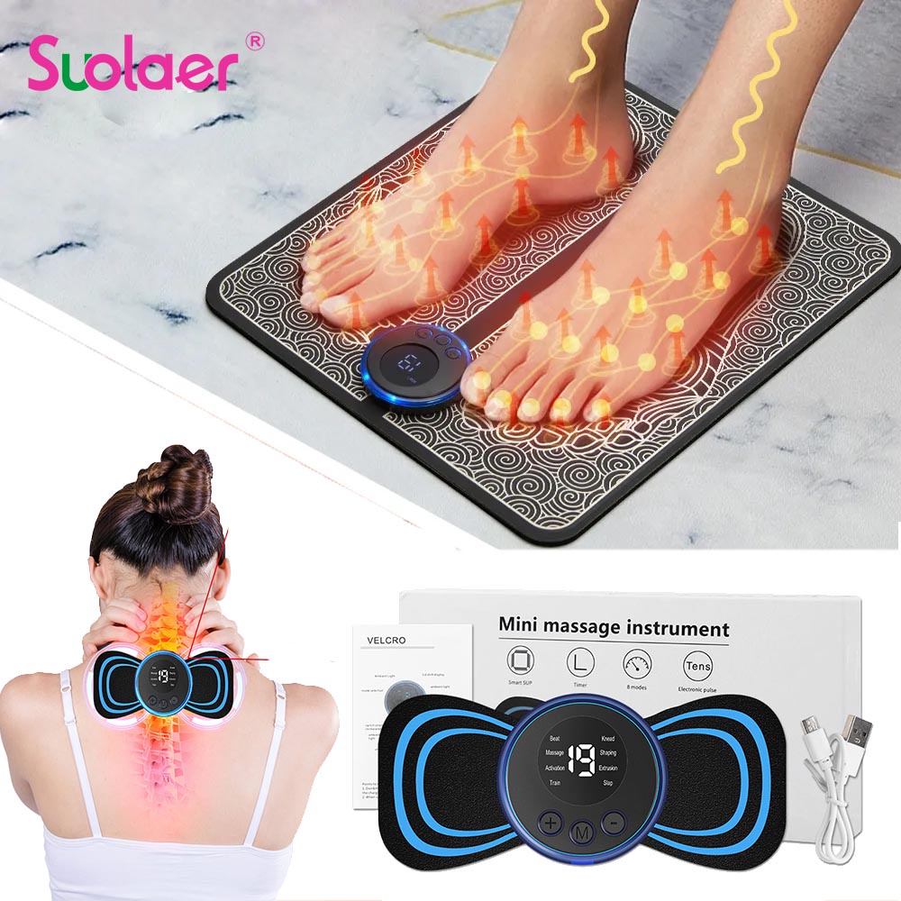 Electric Foot Massager Mat EMS Neck Massager Rechargeable Feet Massage Pad Home Use Massage Tools Relieve Foot And Neck Pain