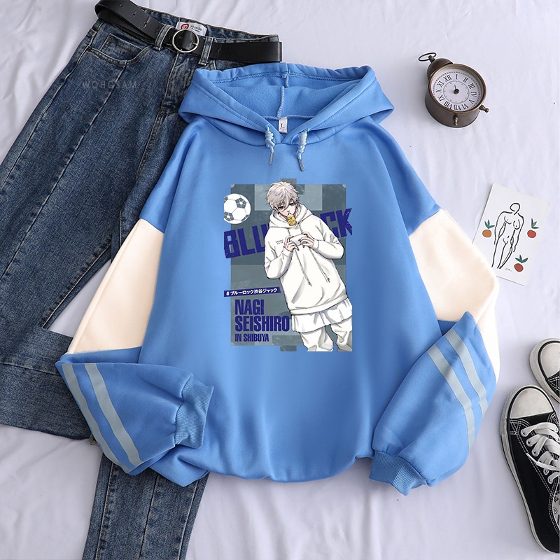 Versatile Quality yb Blue Lock Hoodie Long Leeve Tops Anime Pullover Sweatshirt Graphic Nagi Seishiro Fashion Hoody P... - Image 2