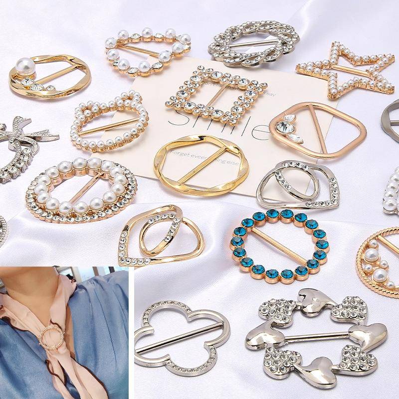 New arrival Scarf ring Shawl buckle Brooch  Headscarf Pin Silk Scarf Button Cincin tudung   hijab clip