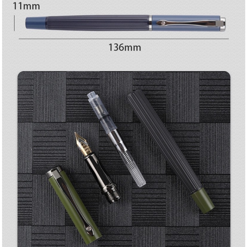 Reliable Have Metal Stripe Frosted Fountain Pen/xtra Fine Nib Smooth Writing Pen /Beautiful Tree Texture Business Off... - Image 5
